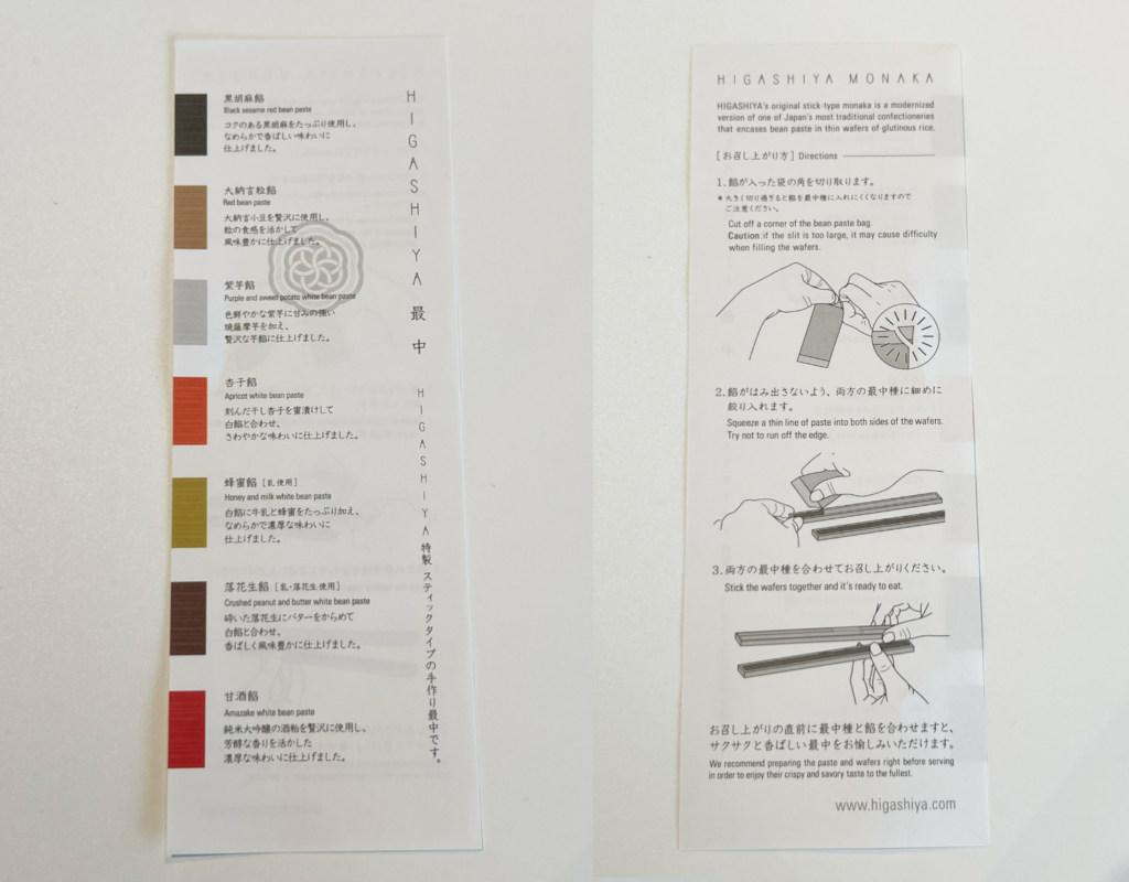 モナカの作り方の説明書