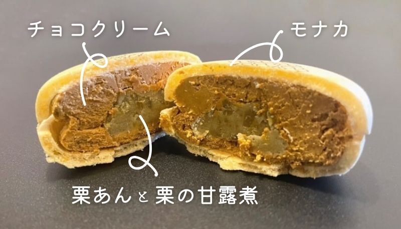 和栗のモナカの断面